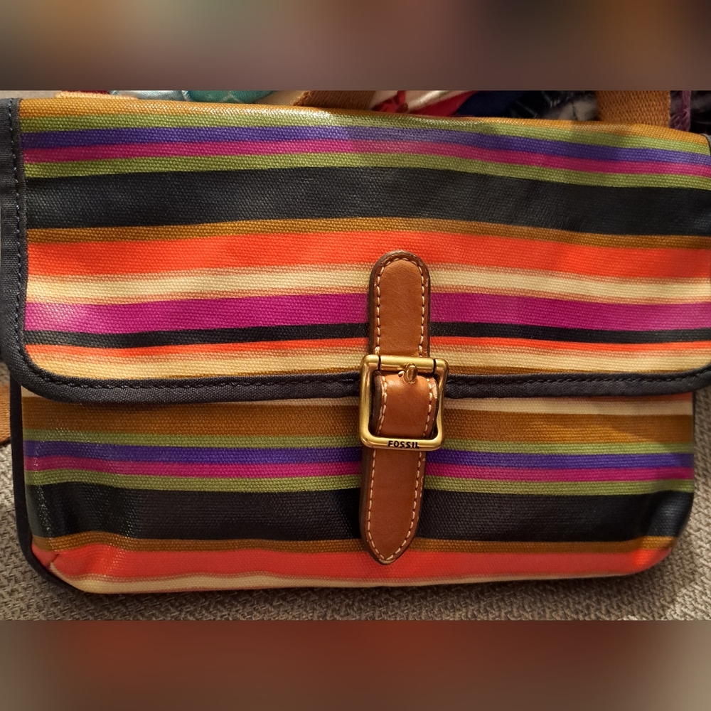 Fossil KeyPer Crossbody Bag Multicolor Stripes